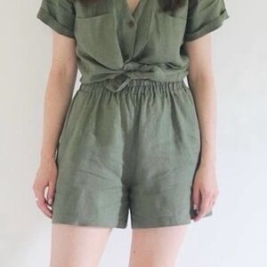 ISO Sotela Papaya Linen Shorts